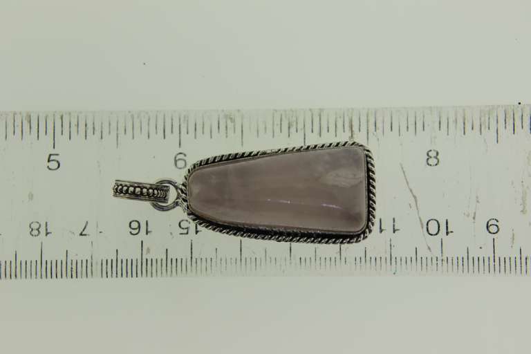Silver-Tone Quartz Gemstone Pendant