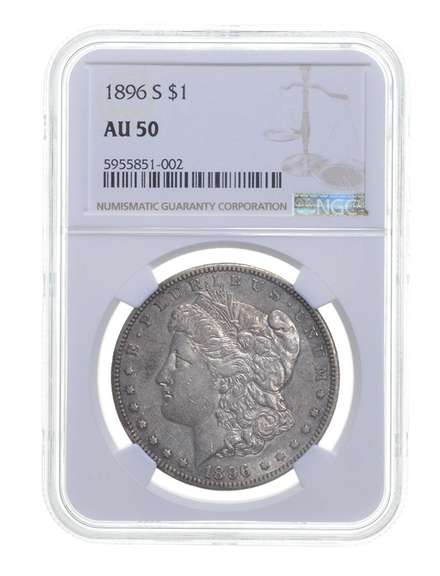 AU50 1896-S Morgan Silver Dollar - Graded NGC
