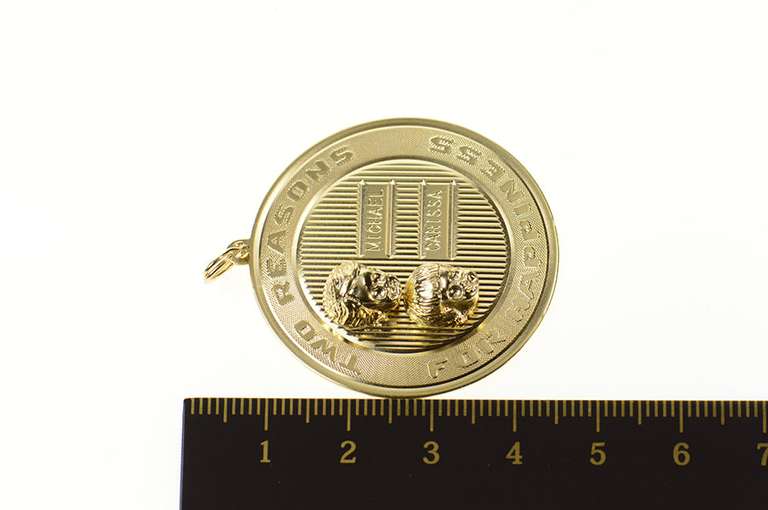 14K Yellow Gold 1960s Two Reasons for Happiness Children Charm/Pendant