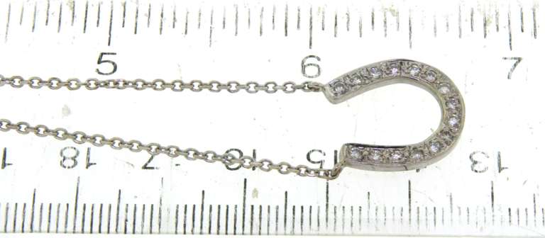 Amazing White Gold Diamond Horseshoe Necklace
