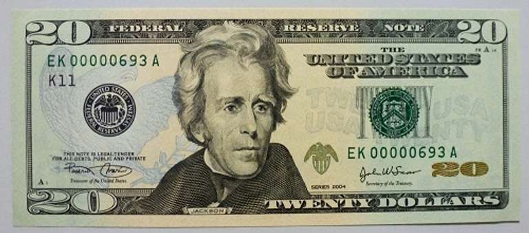Gem Crisp 2004 $20 FRB Dallas Very Low Three Digit Serial Number 00000693!