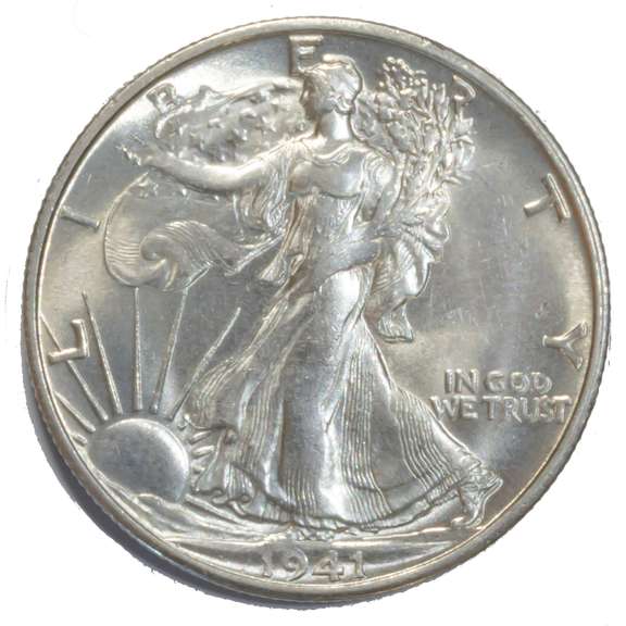 1941 S Gem BU Walkng Liberty Half