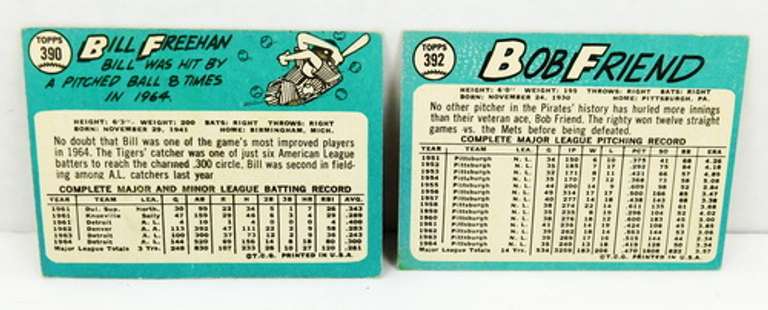 2 1965 Topps Greats Baseball Cards