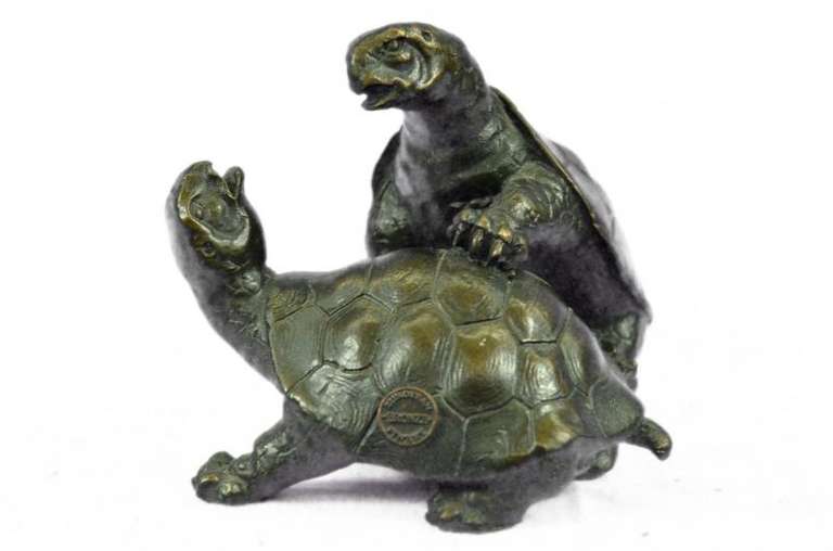 Turtle Reptile Garden Bronze Sculpture