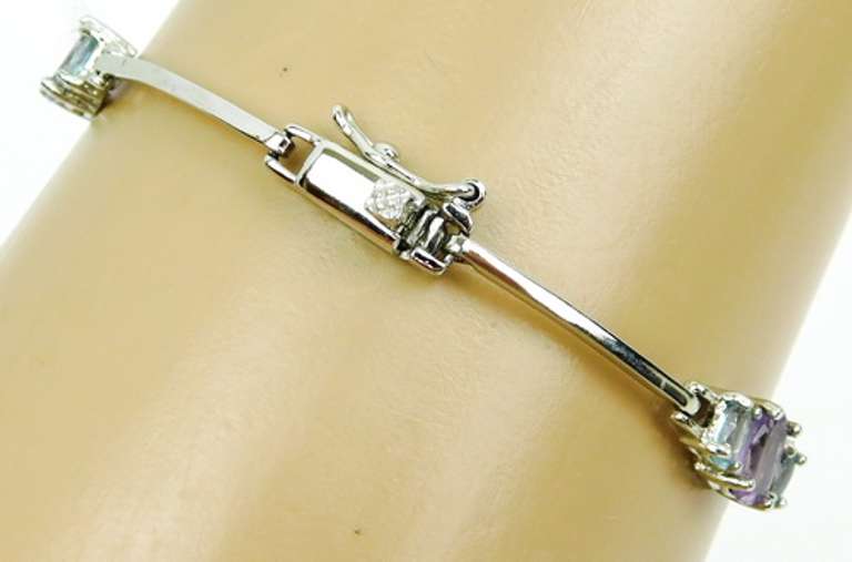Sterling Amethyst & Blue Topaz Bracelet