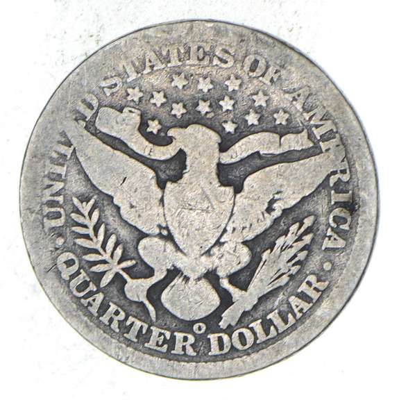 1896-O Barber Head Silver Quarter - Circulated