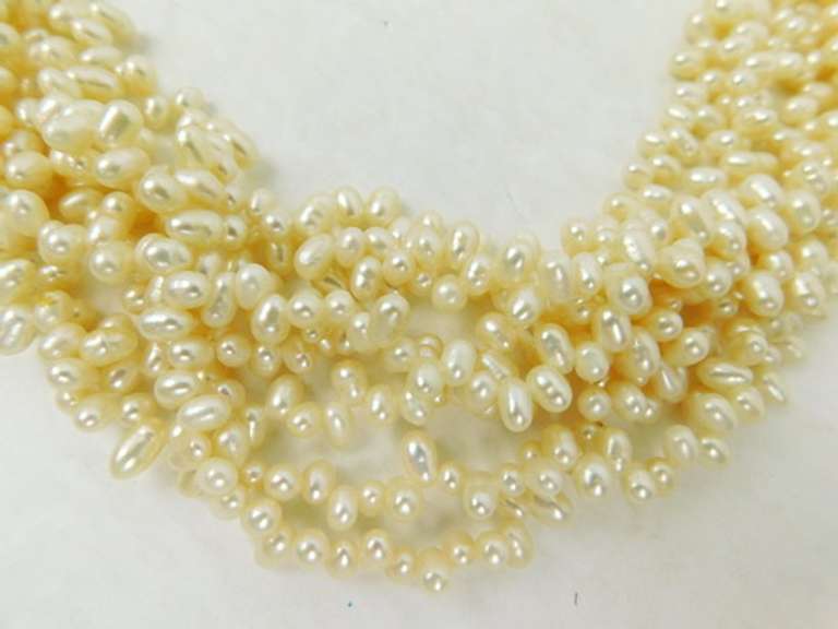 Dramatic 8 Strand Freshwater Pearls Necklace