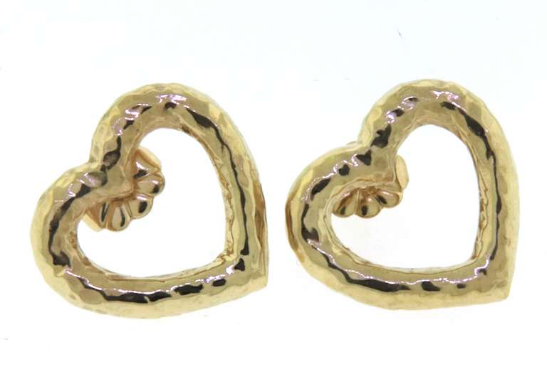 Fantastic Yellow Gold Heart Shaped Earrings