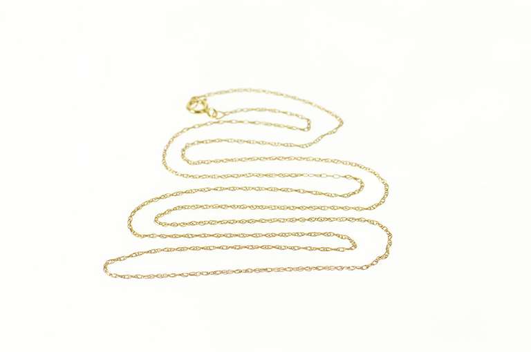 14K Yellow Gold 0.6mm Cable Chain Rolling Simple Link Necklace
