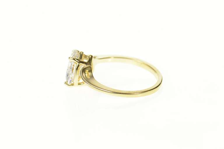 14K Yellow Gold Heart Solitaire Bypass Travel Engagement Ring