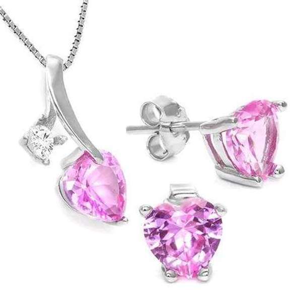 PINK SAPPHIRE STERLING SILVER SET
