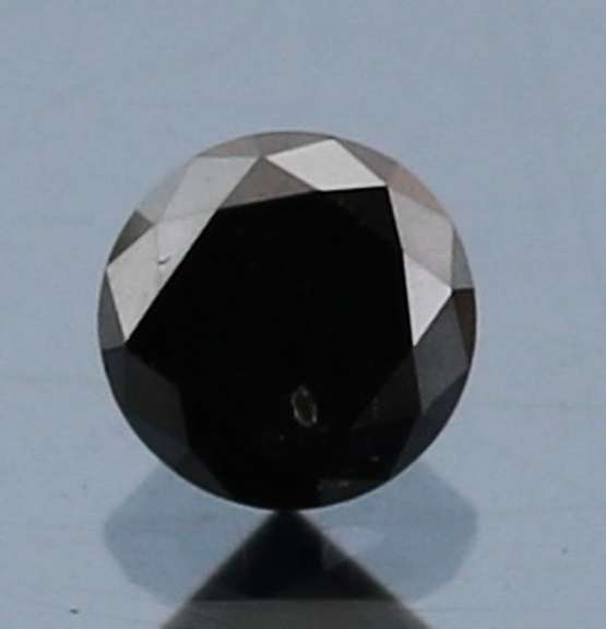 Very fine .54ct smooth cut Black Diamond solitaire