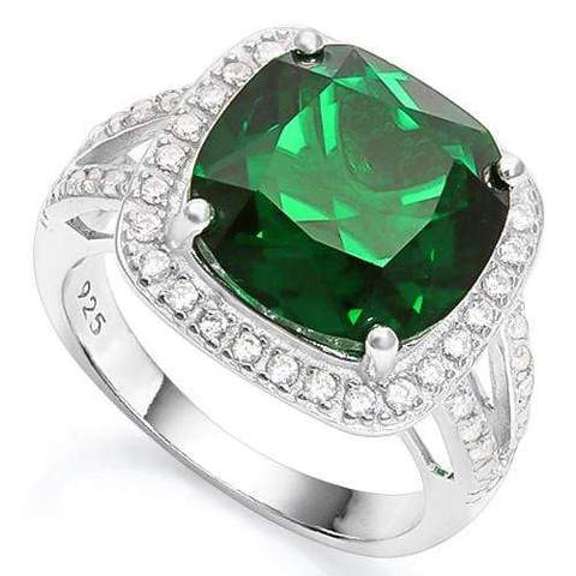 6 2/5 CARAT GREEN SAPPHIRE & 1/2 CARAT WHITE SAPPHIRE RING