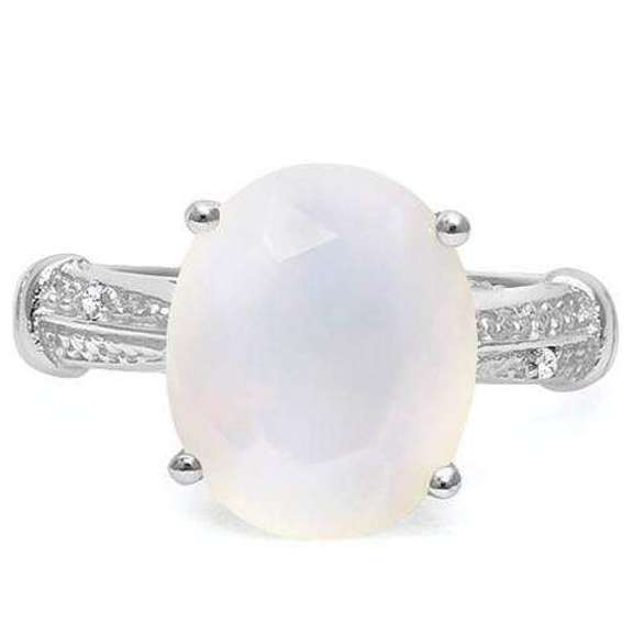 STERLING SILVER 4.52 CT ETHIOPIAN OPAL & DIAMOND COCKTAIL RING