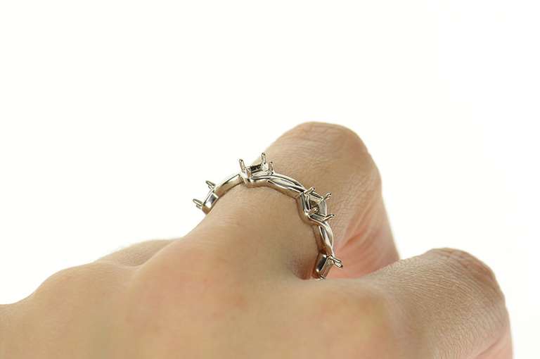 Platinum 6.3mm Twist Pattern Eternity Band Setting Ring