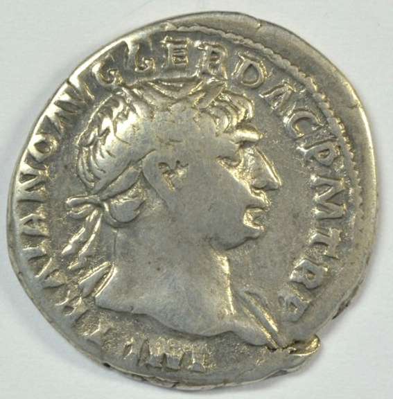 Scarce Trajan Roman Silver Denarius, 98-117 AD.