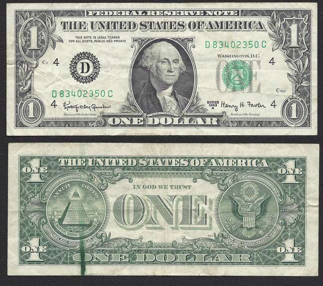 $1 19630A FRN Ink Smear on back
