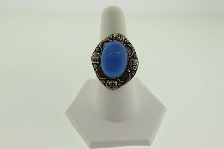 Silver-Tone Quartz Gemstone Ring