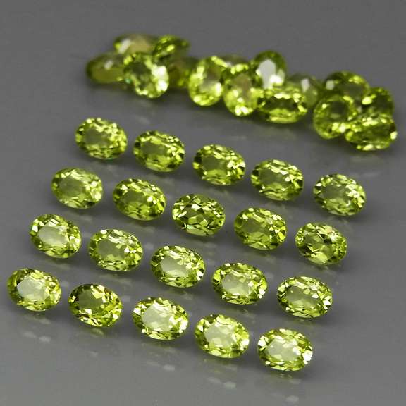 Real 8.18ct untreated apple green Peridot set