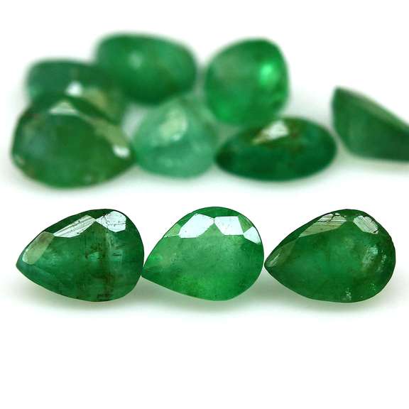2.92ct 10pc Zambain Emerald set