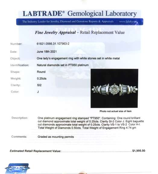 Favorite Platinum appx .50cts  Diamond Ring