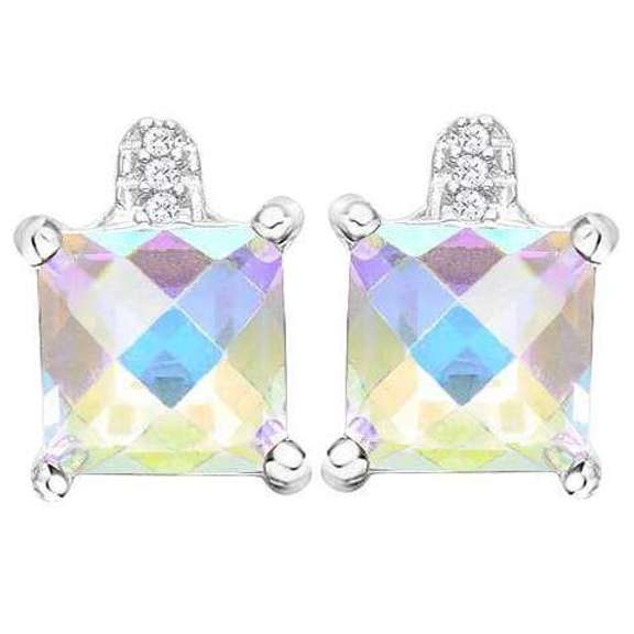 3 CARAT MERCURY MYSTIC TOPAZ STERLING SILVER EARRINGS