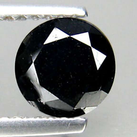 Very fine 1.26ct smooth cut Black Diamond solitaire