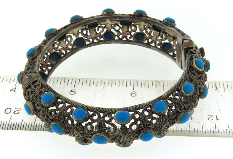 Sterling Silver Turquoise Bangle Bracelet