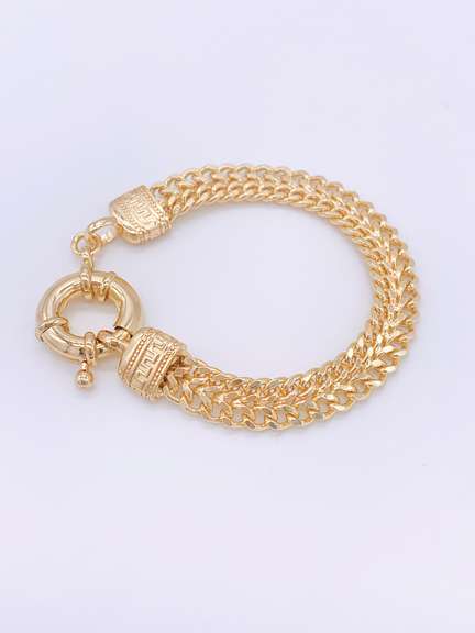 Beautiful 18kt Gold Plated Greek Key Design Bracelet