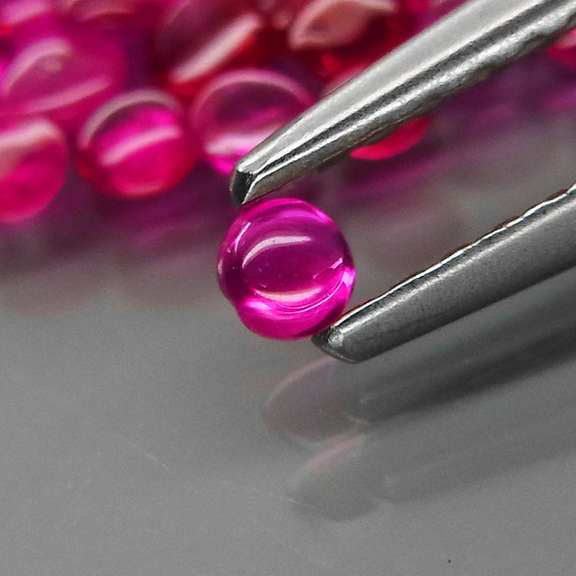 Glistening! 3.28ct 80 piece set of top reddish pink Rubies