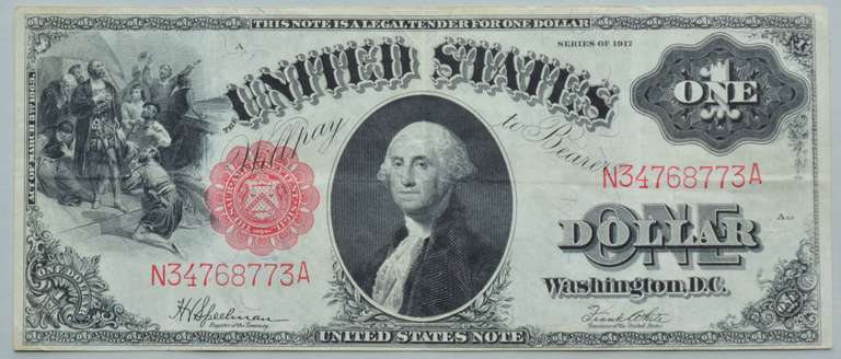 $ 1 Landing Of Columbus Series 1917 US Note