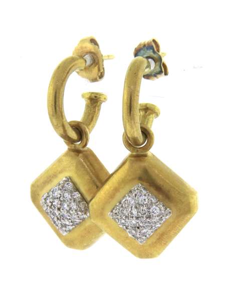 Divine 18kt Pave Diamond Dangle Drop Earrings