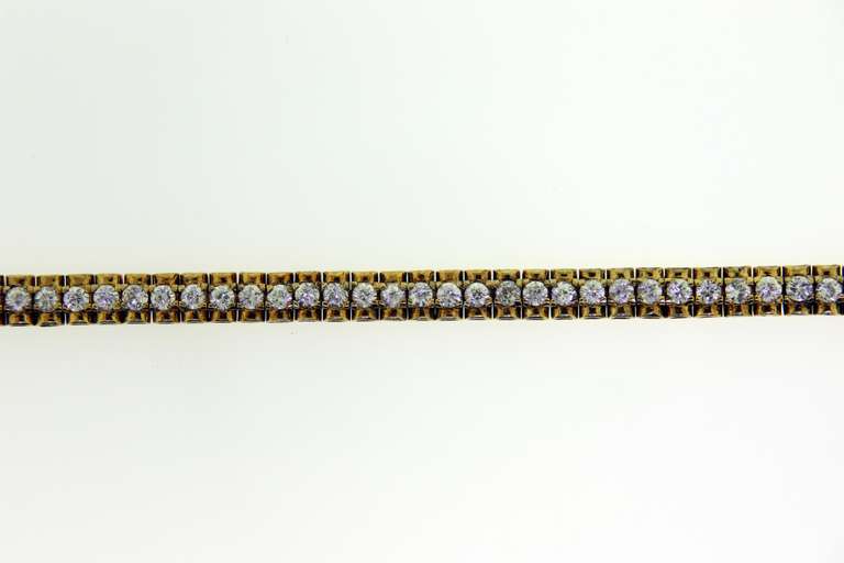 Vintage Sterling Silver Crystal Tennis Bracelet