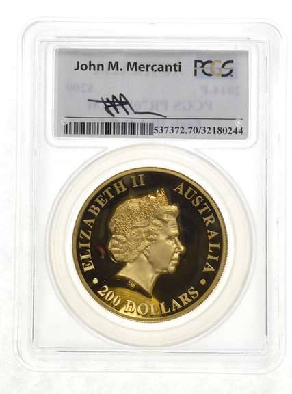 2014 Australia 2 oz Gold Wedge Tailed Eagle PR70 PCGS $200 Mercanti