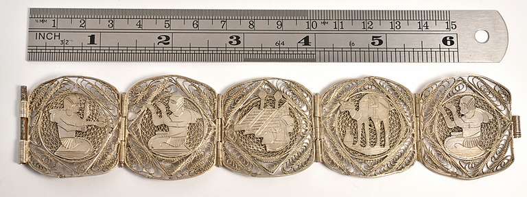 Fun Filigree Egyptian Sterling Bracelet