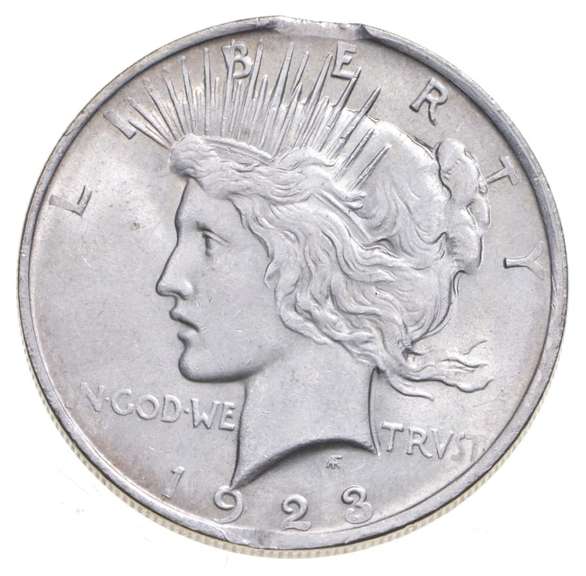 1923 Peace Silver Dollar - 2 Clips