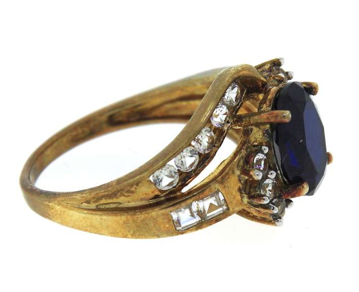 Sterling Silver Oval Sapphire Ring