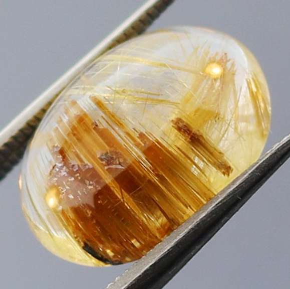 Artistic 5.57ct golden Rutile Quartz cabochon