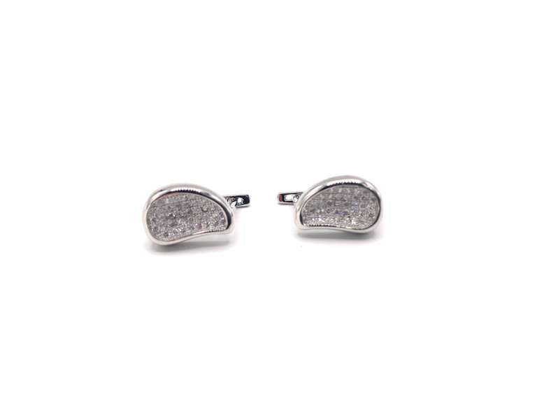 Unique Sterling Silver Earrings with White Gemstones