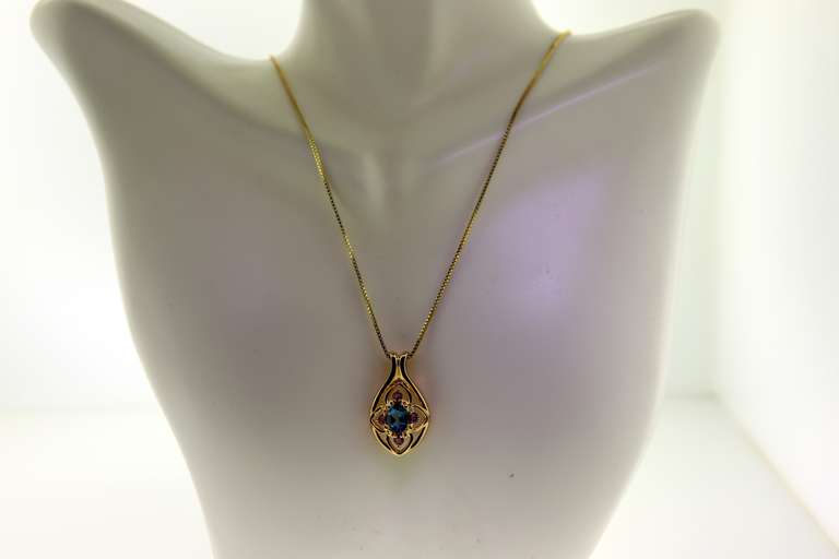 Italian Sterling Silver Blue Topaz And Amethyst Necklace