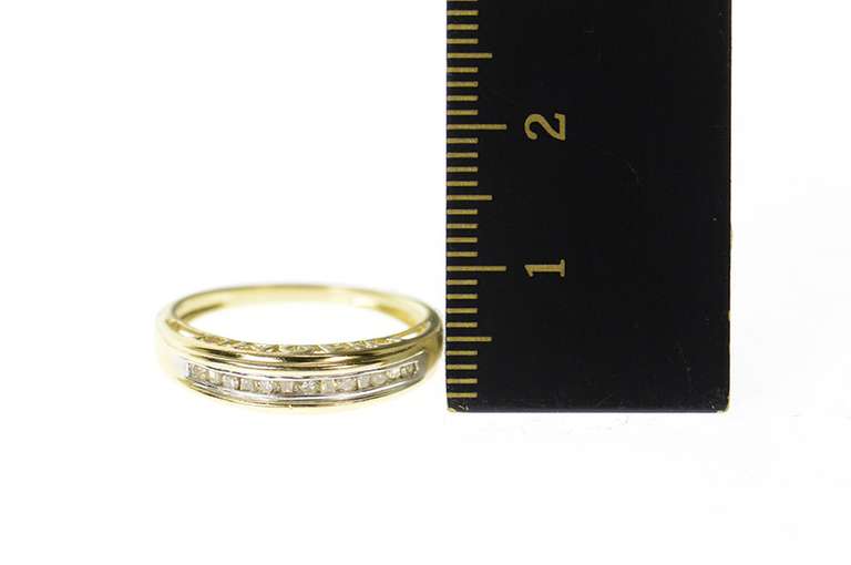 10K Yellow Gold Mom Diamond Band Mother's Day Ring