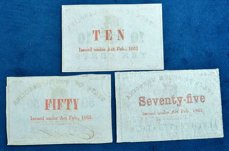 State of South Carolina 1863 Fractional Notes