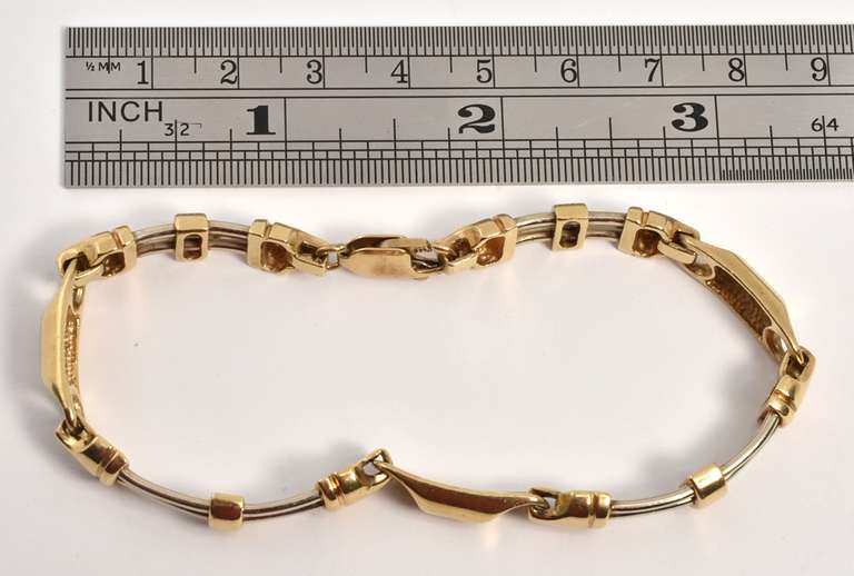 Stylish White & Yellow Gold Bracelet
