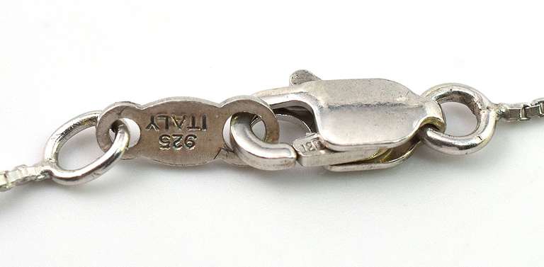 Sleek White Sapphire Necklace in Sterling Silver