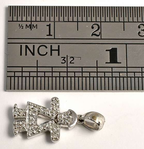 Charming Girl Pendant with Diamonds in 14K WG