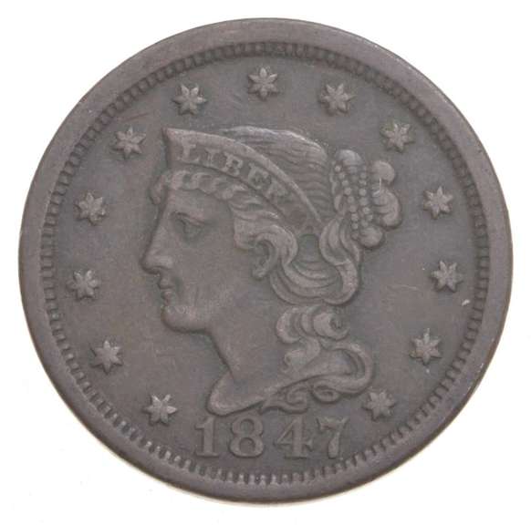 1847 Braided Hair Large Cent