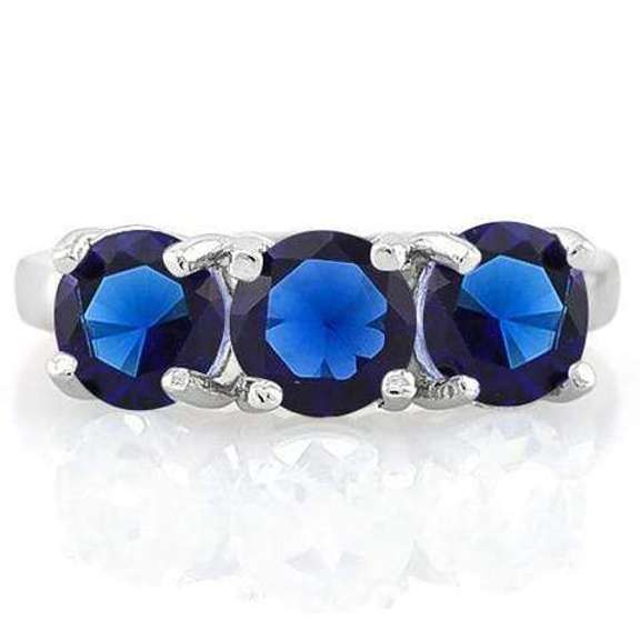 3 CARAT BLUE SAPPHIRE STERLING SILVER RING