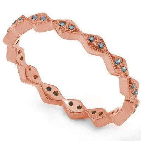 LOVELY 21 CARAT TW BLUE DIAMOND STERLING SILVER RING