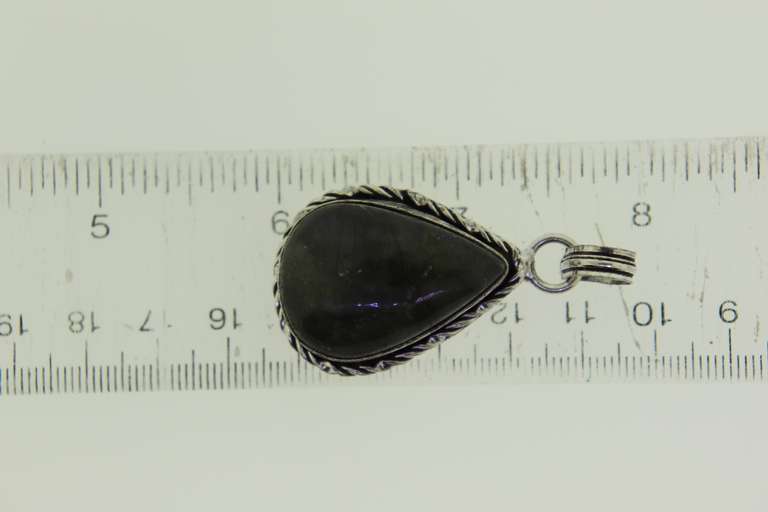 Silver-Tone Quartz Gemstone Pendant