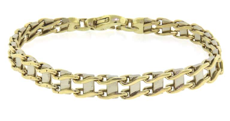 Outstanding Yellow Gold Railroad Bracelet